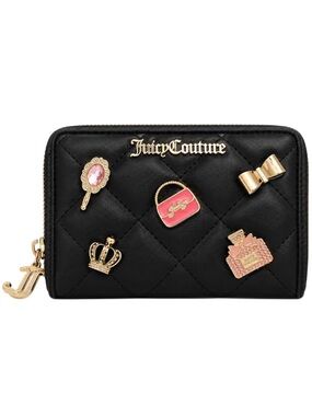 Juicy Couture Exclusive ‘Girls Only’ Black Quilted Zip Wallet